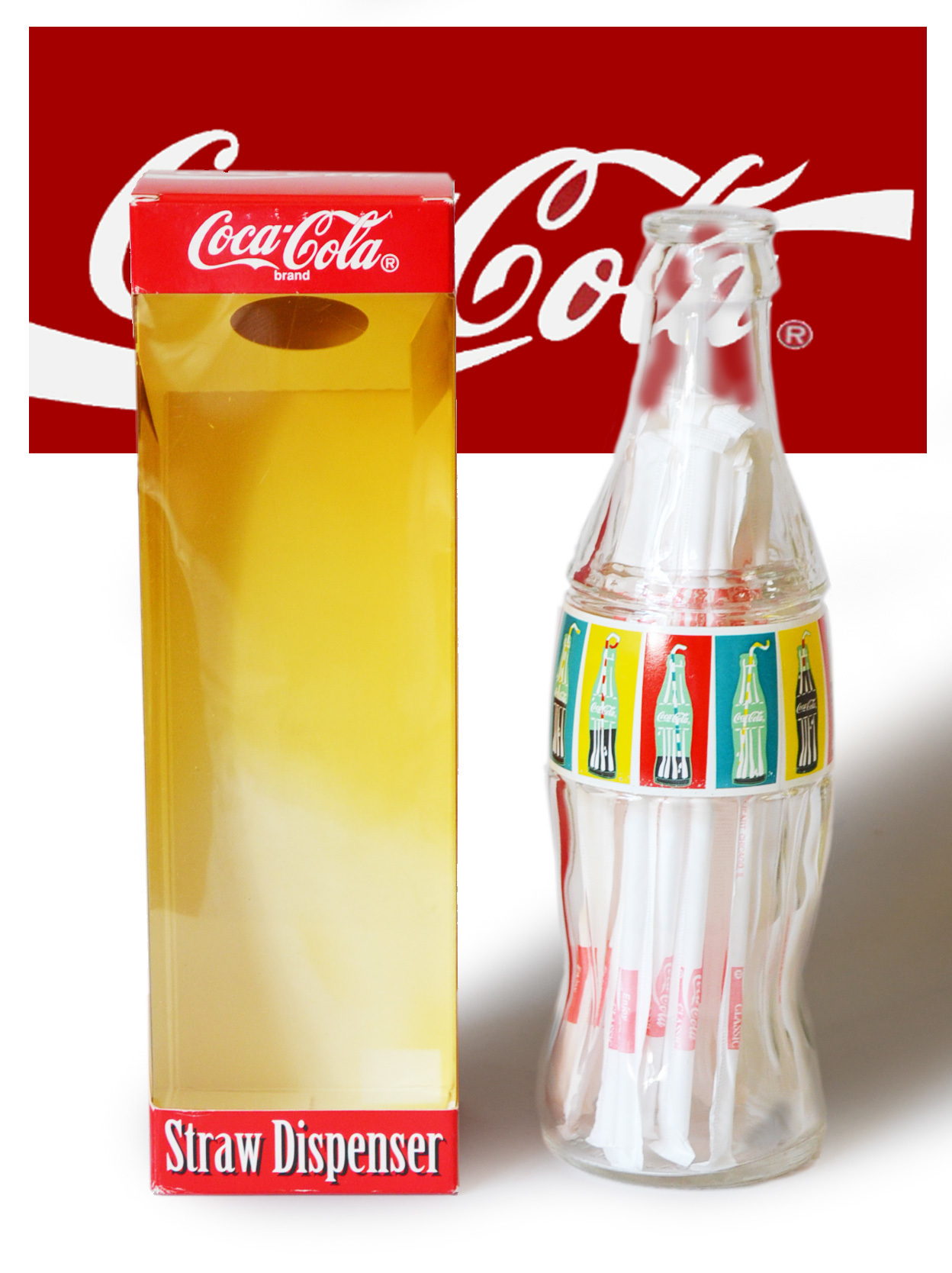 Coca Cola コカコーラ ガラス製ストローディスペンサー 1995 Cochi Ka Ka 東風かか