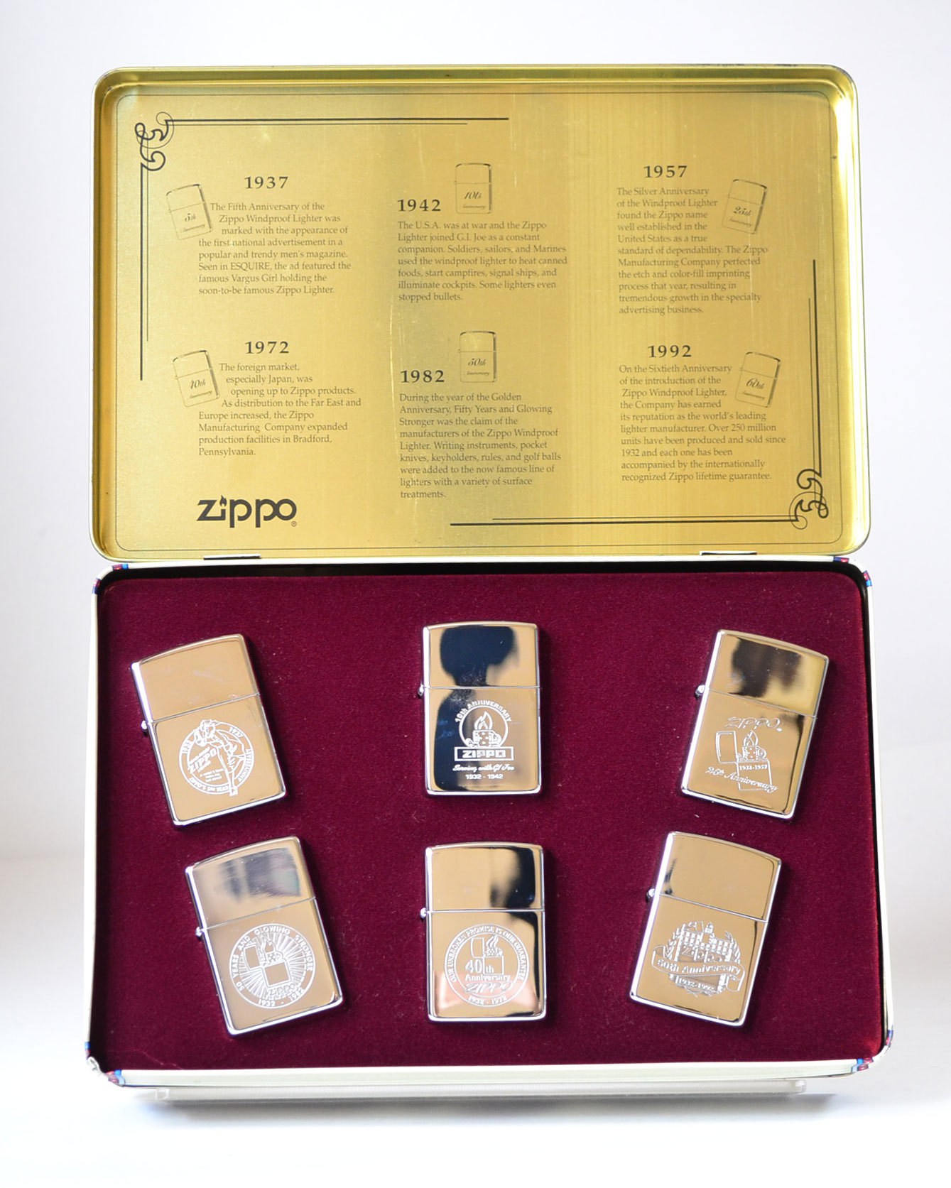 1992年 Zippo アニバーサリー 6個セット ZIPPO社創業 60周年記念 記念